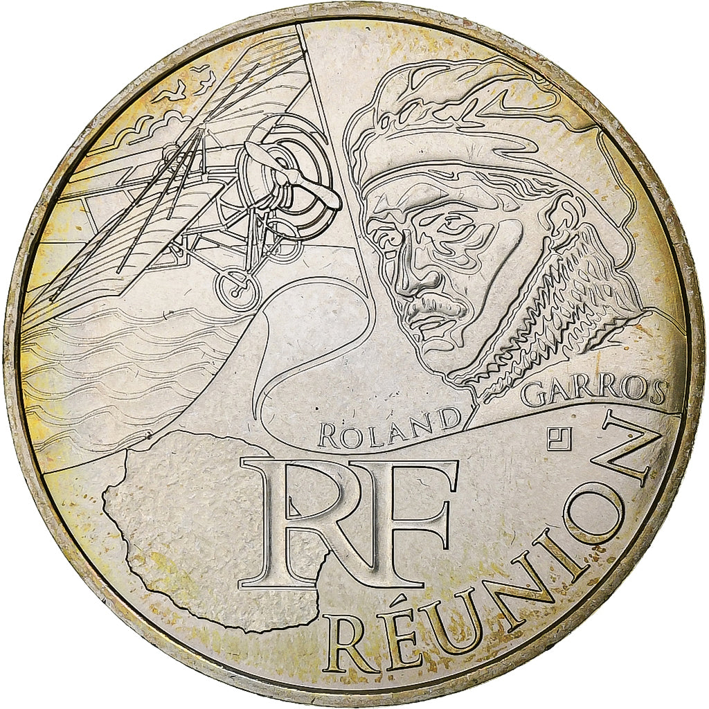 France, 10 Euro, Réunion, Rolland Garros, 2012, Paris, Silver, MS(63), KM:1863