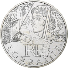France, 10 Euro, Lorraine, Jeanne d'Arc, 2012, Paris, Silver, MS(63), KM:1863