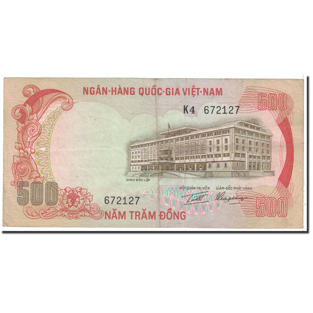 Billet, South Viet Nam, 500 D<ox>ng, 1972, Undated, KM:33a, TTB