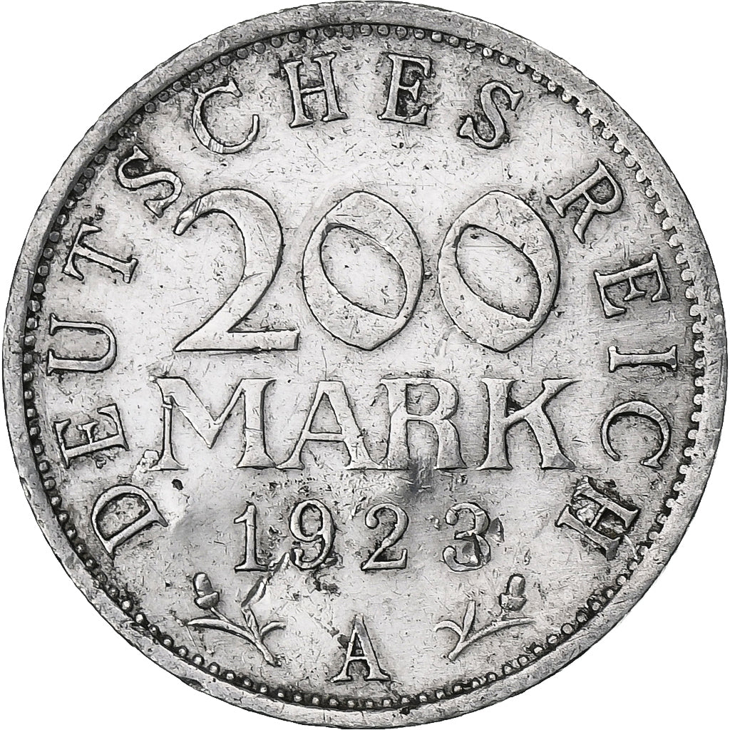 GERMANY, WEIMAR REPUBLIC, 200 Mark, 1923, Berlin, Aluminum, VF(20-25), KM:35