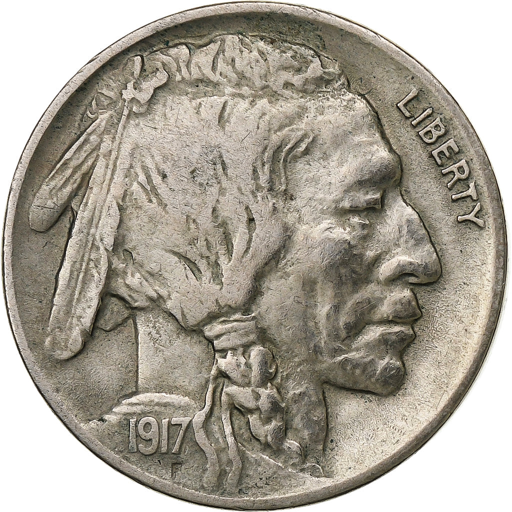United States, 5 Cents, Buffalo Nickel, 1917, U.S. Mint, Copper-nickel