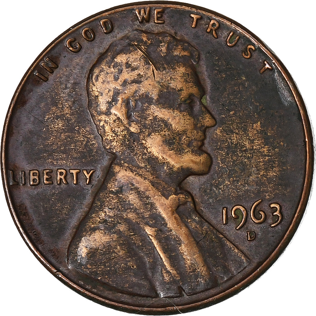 United States, Cent, Lincoln Cent, 1963, U.S. Mint, Brass, VF(20-25), KM:201