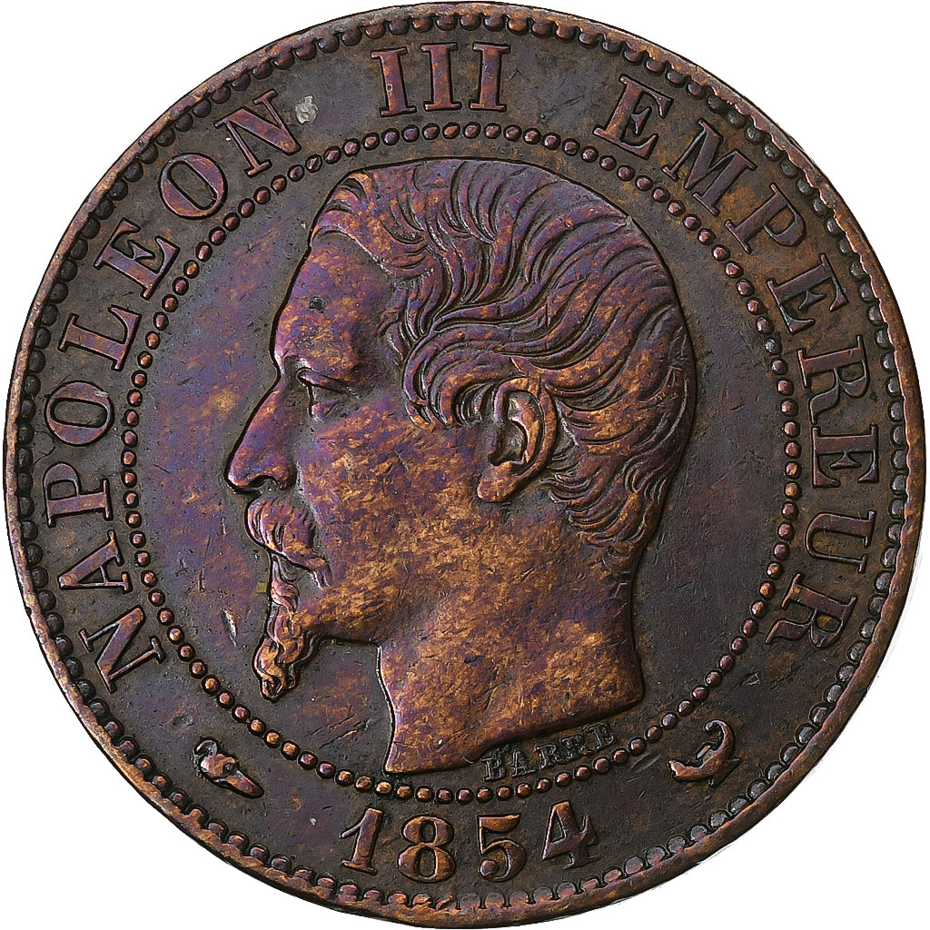 Francia, Napoleon III, 2 Centimes, Napoléon III, 1854, Lille, Bronce, MBC+