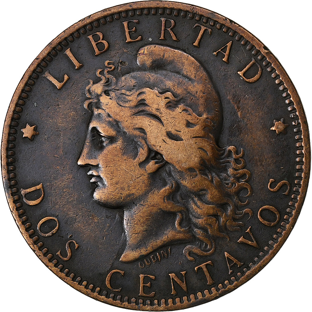 Argentinien, 2 Centavos, 1892, Bronze, S, KM:33