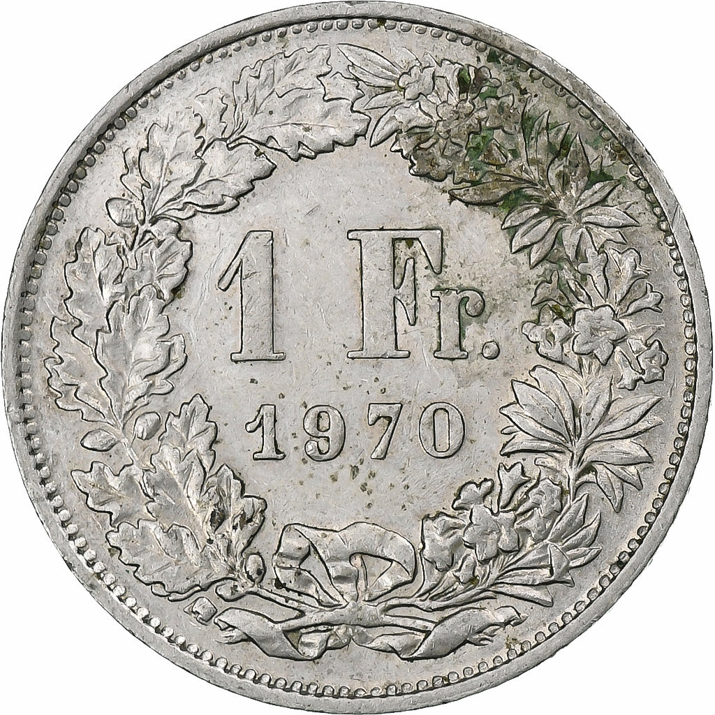 Schweiz, Franc, 1970, Bern, Kupfer-Nickel, SS, KM:24a.1