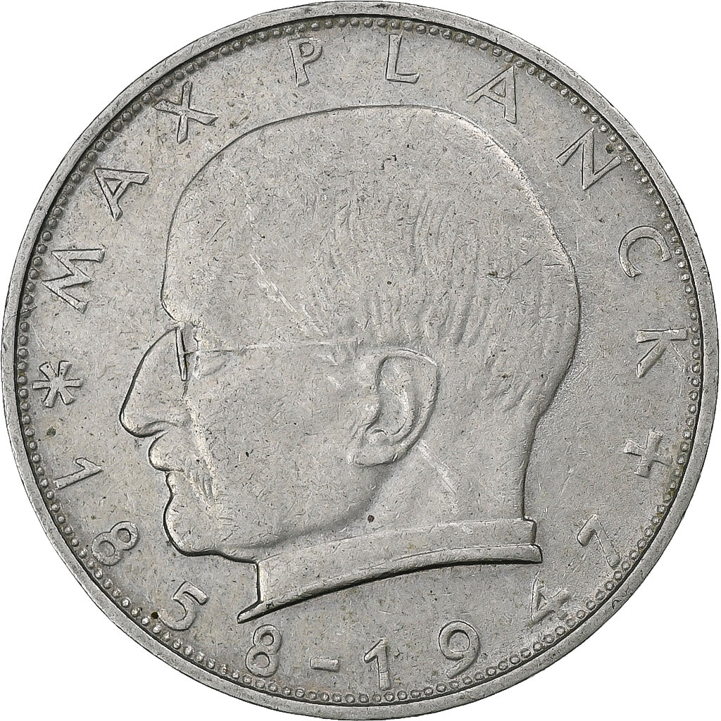 GERMANY - FEDERAL REPUBLIC, 2 Mark, 1965, Stuttgart, Copper-nickel, EF(40-45)