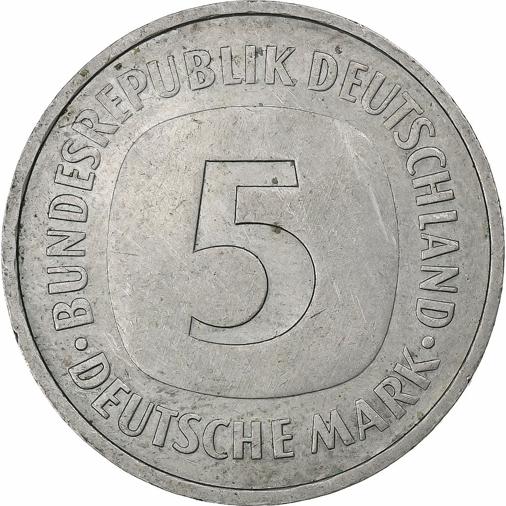 Bundesrepublik Deutschland, 5 Mark, 1975, Karlsruhe, Copper-Nickel Clad Nickel