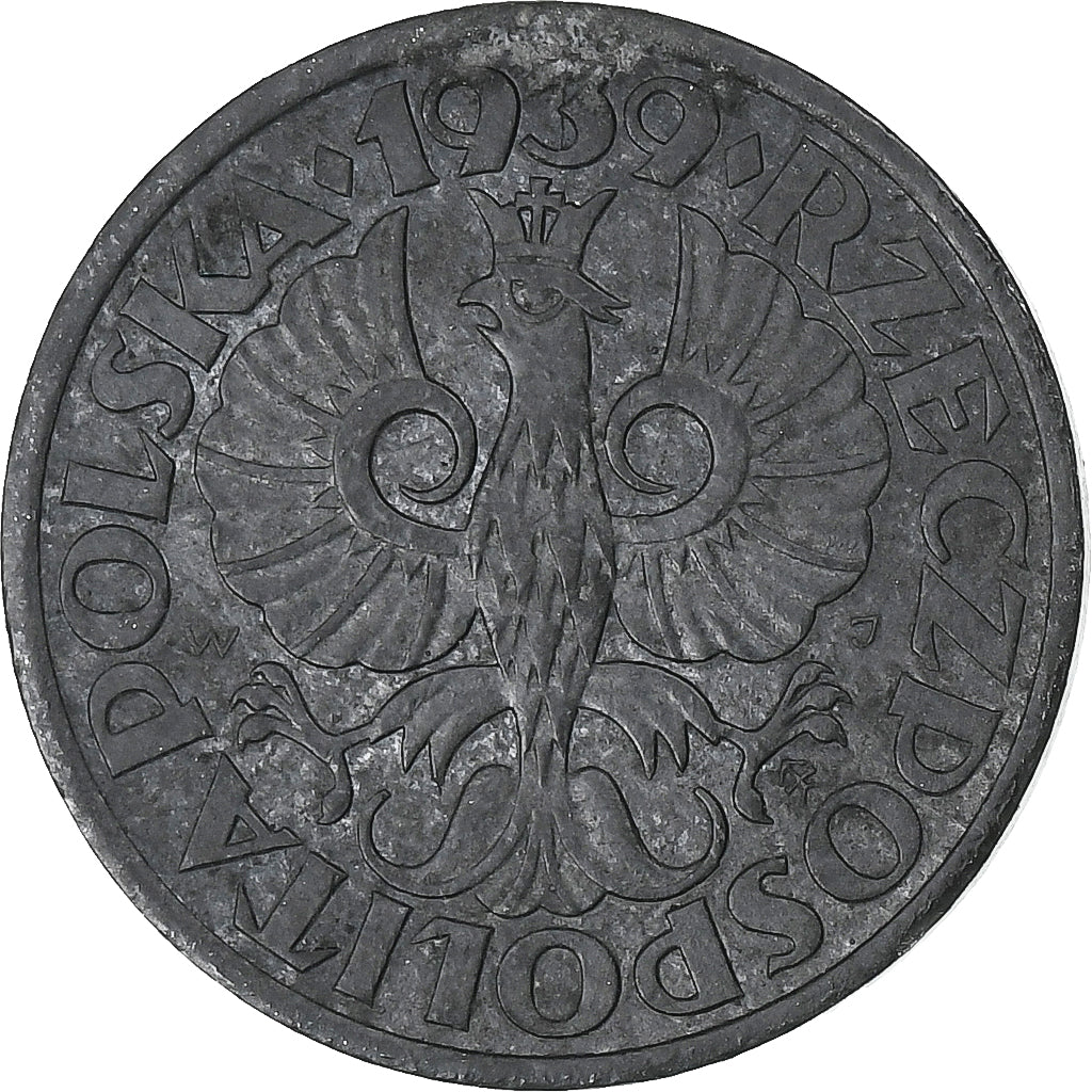 Poland, Grosz, 1939, Warsaw, Zinc, EF(40-45), KM:34