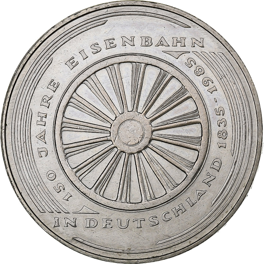 ALEMANIA - REPÚBLICA FEDERAL, 5 Mark, 1985, Karlsruhe, Cobre - níquel