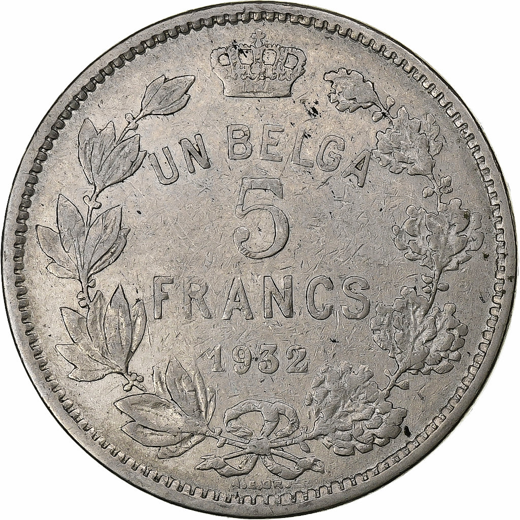 Bélgica, 5 Francs, 5 Frank, 1932, Níquel, VF(20-25), KM:97.1