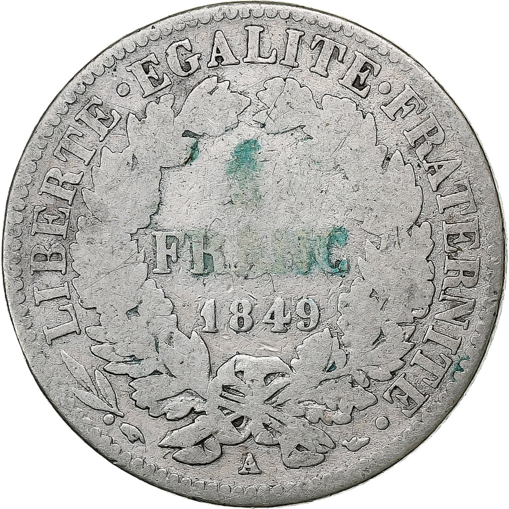 France, Franc, Cérès, 1849, Paris, Argent, B, KM:759.1
