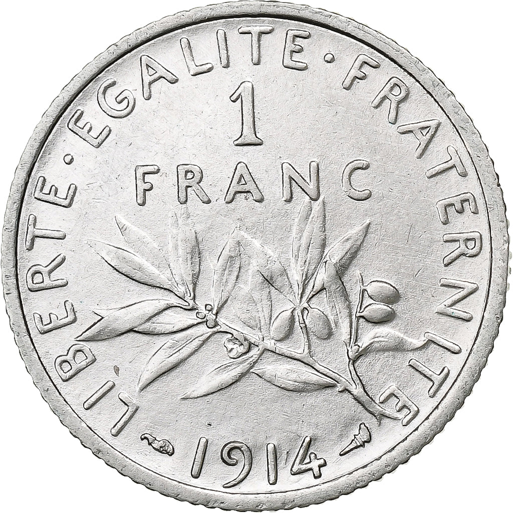 Francja, Franc, Semeuse, 1914, Paris, Srebro, EF(40-45), Gadoury:467, KM:844.1