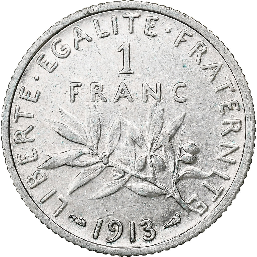 France, Franc, Semeuse, 1913, Paris, Silver, EF(40-45), KM:844.1