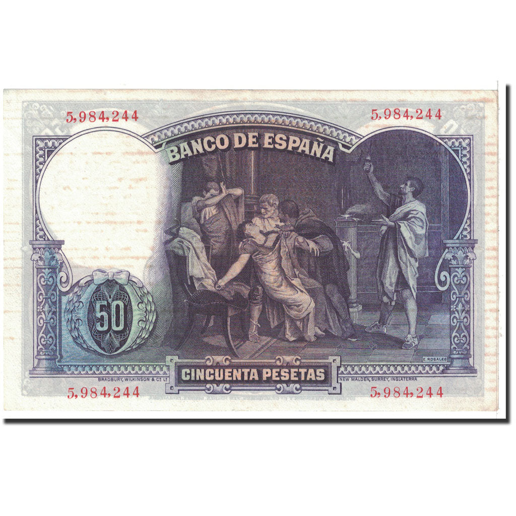 Biljet, Spanje, 50 Pesetas, 1931, 1931-04-25, KM:82, TTB