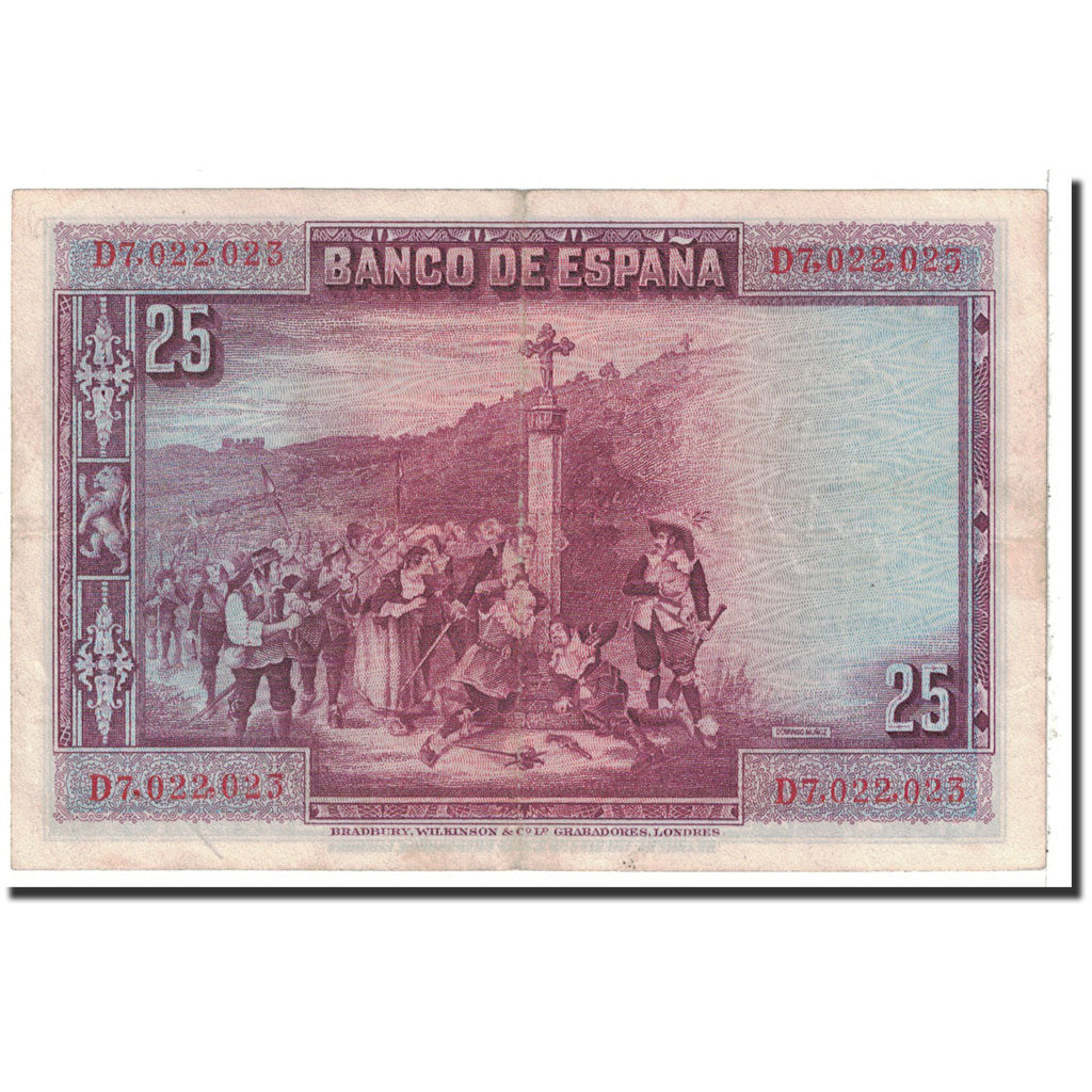 Banknote, Spain, 25 Pesetas, 1928, 1928-08-15, KM:74b, AU(50-53)