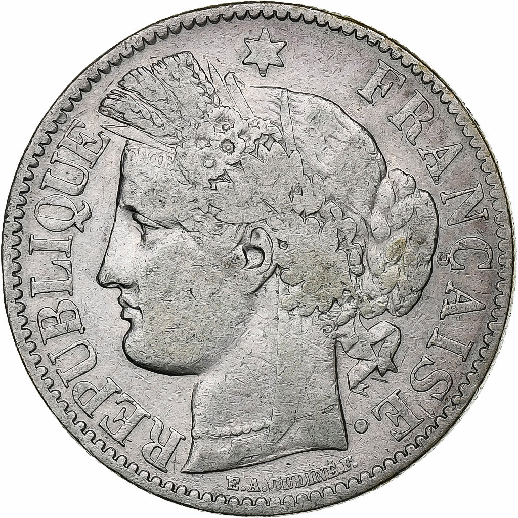 France, 2 Francs, Cérès, 1887, Paris, Argent, B+, Gadoury:530a, KM:817.1