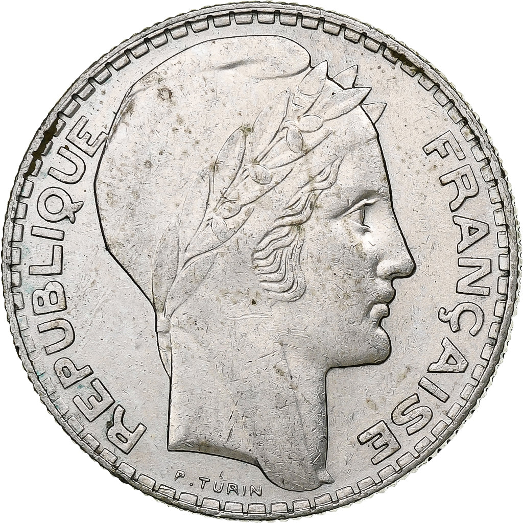 France, Turin, 10 Francs, 1939, Paris, EF(40-45), Silver, KM:878, Gadoury:801