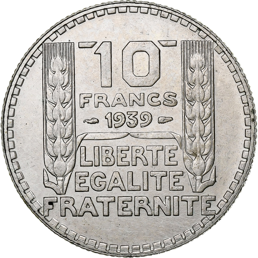 France, Turin, 10 Francs, 1939, Paris, EF(40-45), Silver, KM:878, Gadoury:801