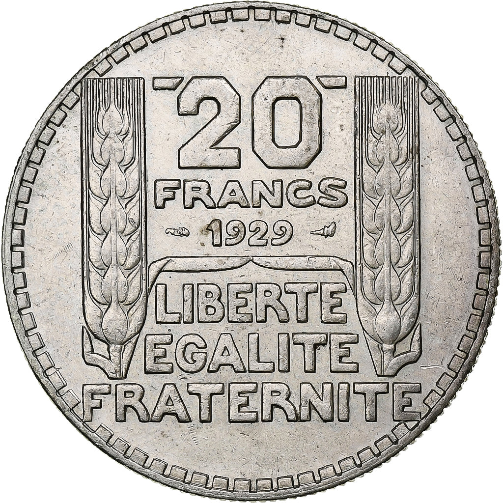 France, 20 Francs, Turin, 1929, Paris, Argent, TTB, Gadoury:852, KM:879