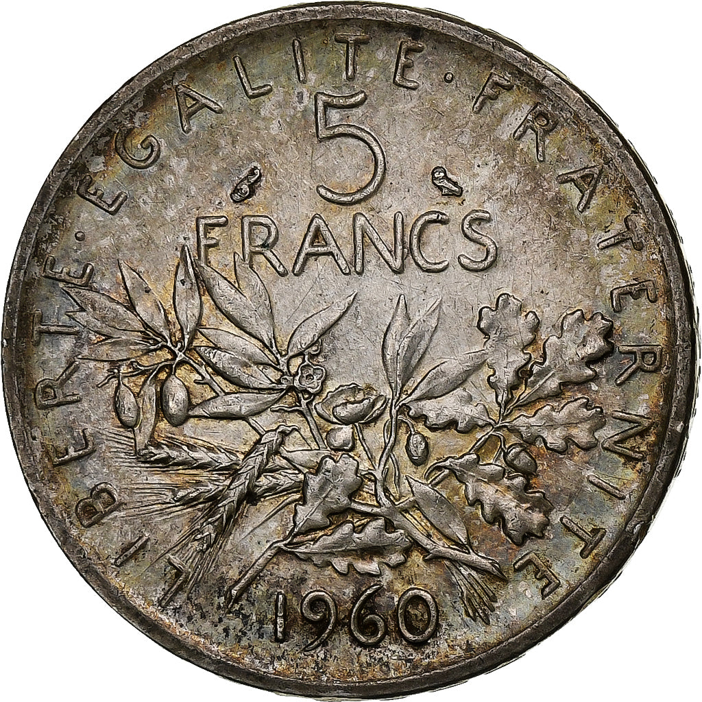 France, 5 Francs, Semeuse, 1960, Argent, TTB, Gadoury:770, KM:926
