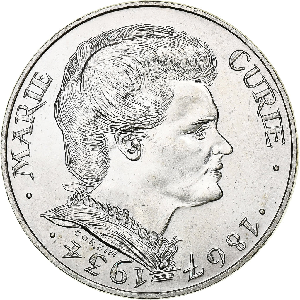 France, 100 Francs, Marie Curie, 1984, Silver, MS(60-62), Gadoury:899, KM:955