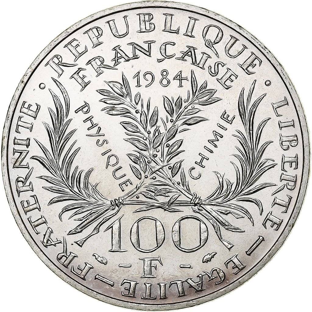 France, 100 Francs, Marie Curie, 1984, Silver, MS(60-62), Gadoury:899, KM:955