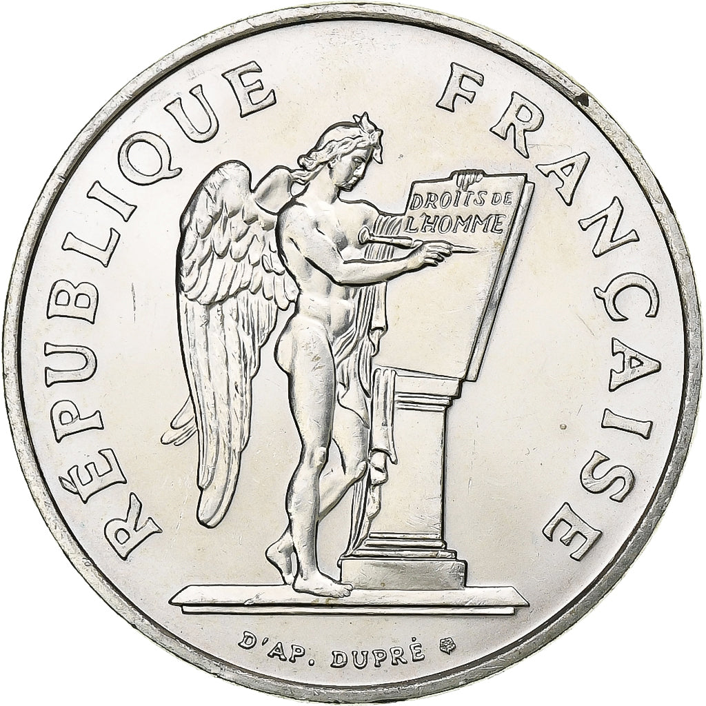 Frankrijk, 100 Francs, Droits de l'Homme, 1989, Génie, Zilver, UNC-