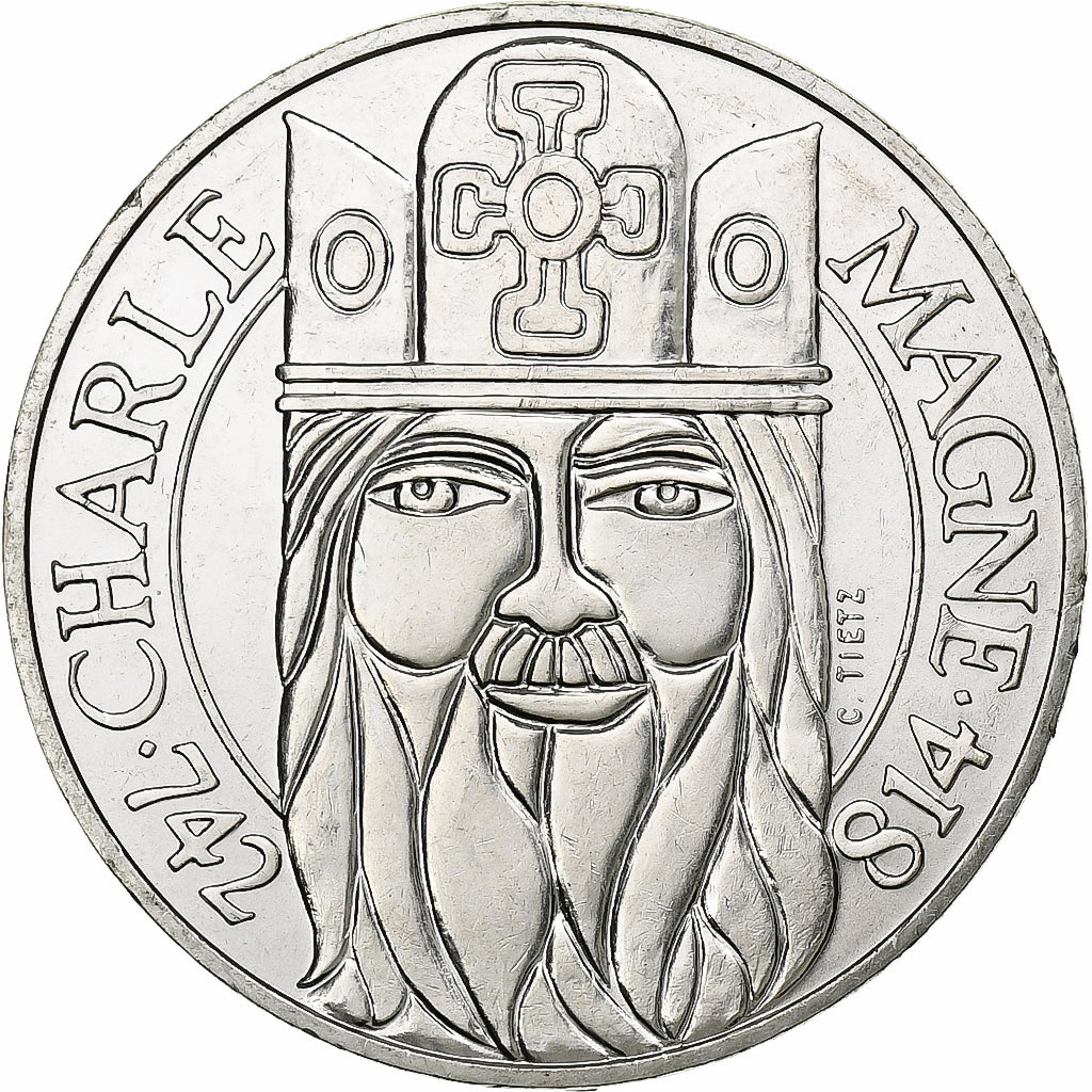 France, 100 Francs, Charlemagne, 1990, Paris, Silver, MS(60-62), Gadoury:905