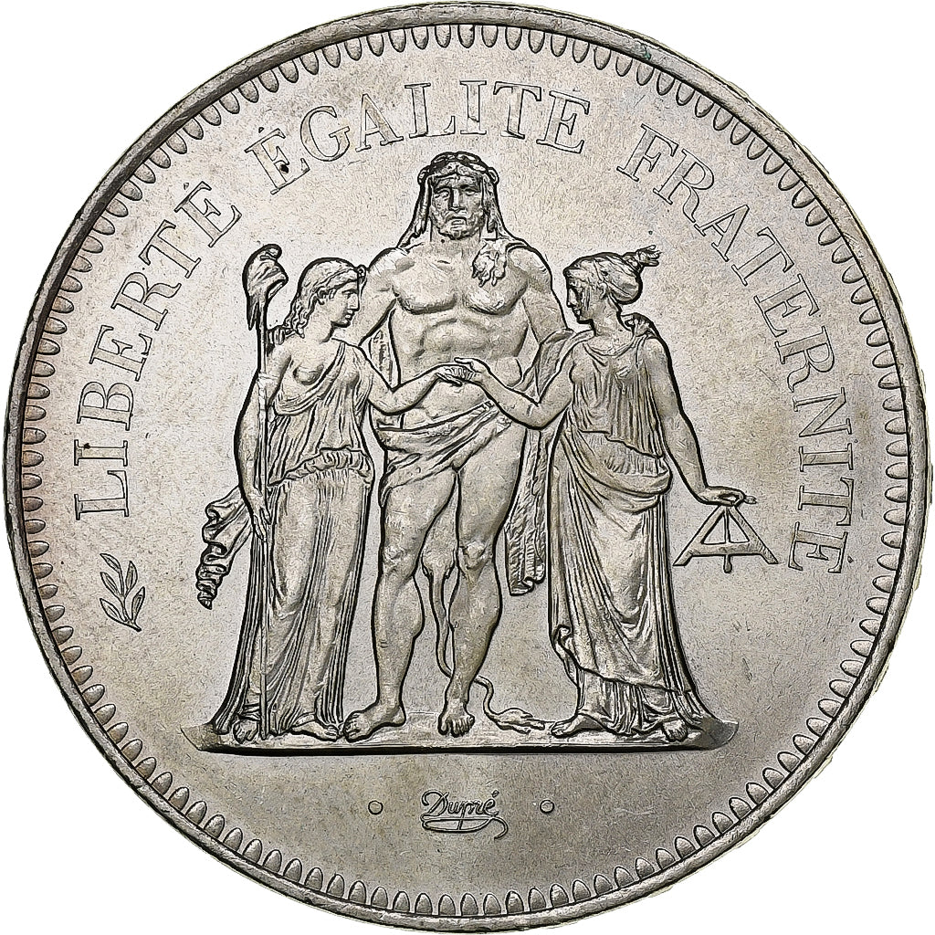 France, 50 Francs, Hercule, 1976, Paris, Silver, MS(60-62), Gadoury:882