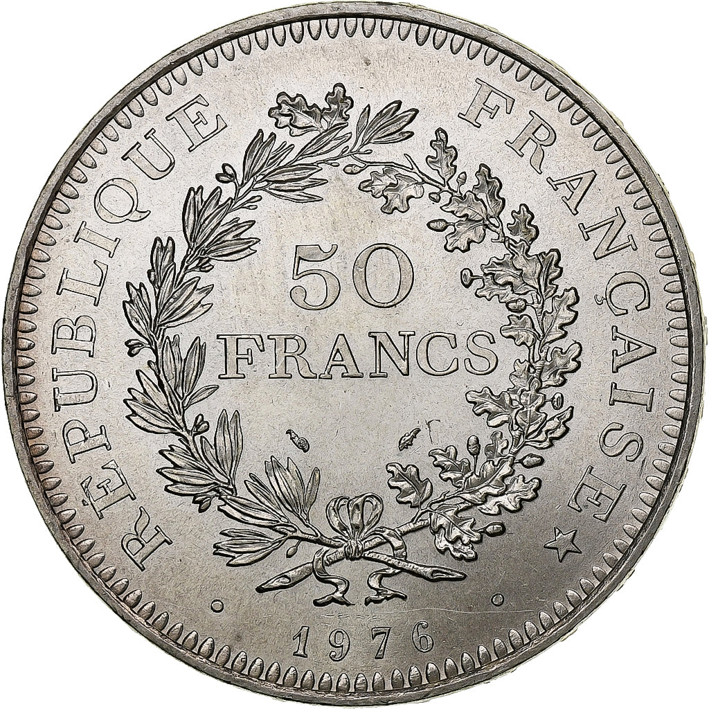 France, 50 Francs, Hercule, 1976, Paris, Silver, MS(60-62), Gadoury:882