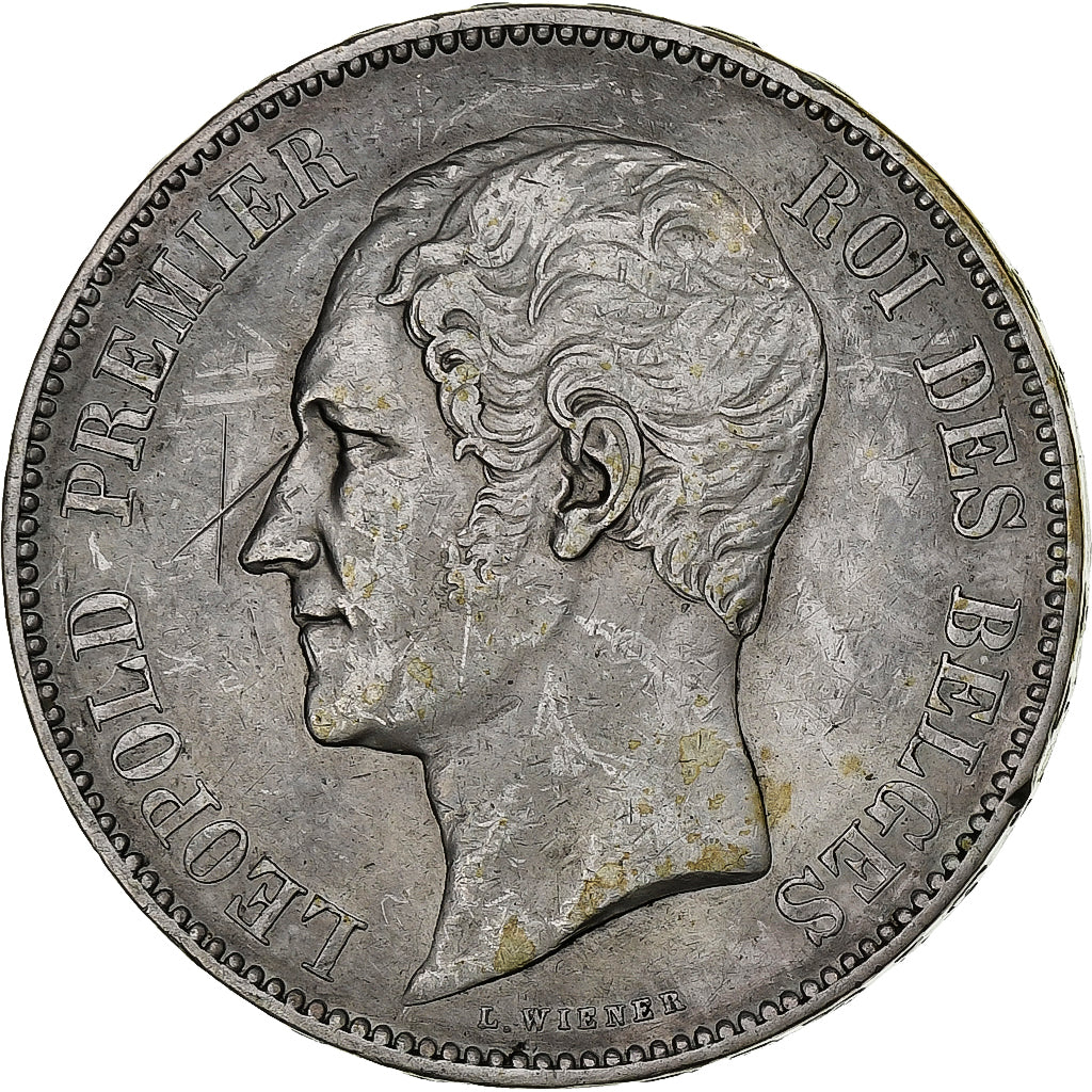 Belgio, Leopold I, 5 Francs, 5 Frank, 1852, Argento, BB+, KM:17