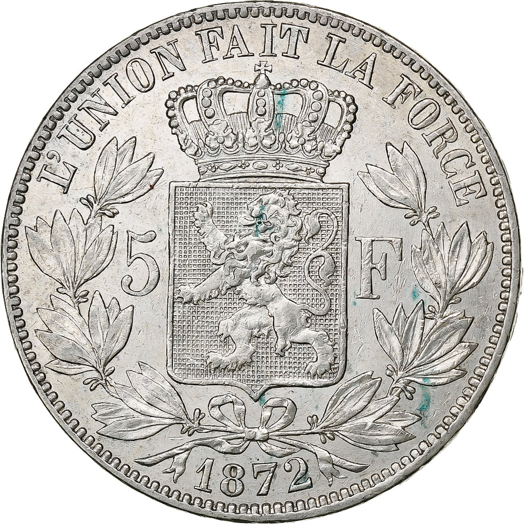 Belgium, Leopold II, 5 Francs, 5 Frank, 1872, Silver, EF(40-45), KM:24