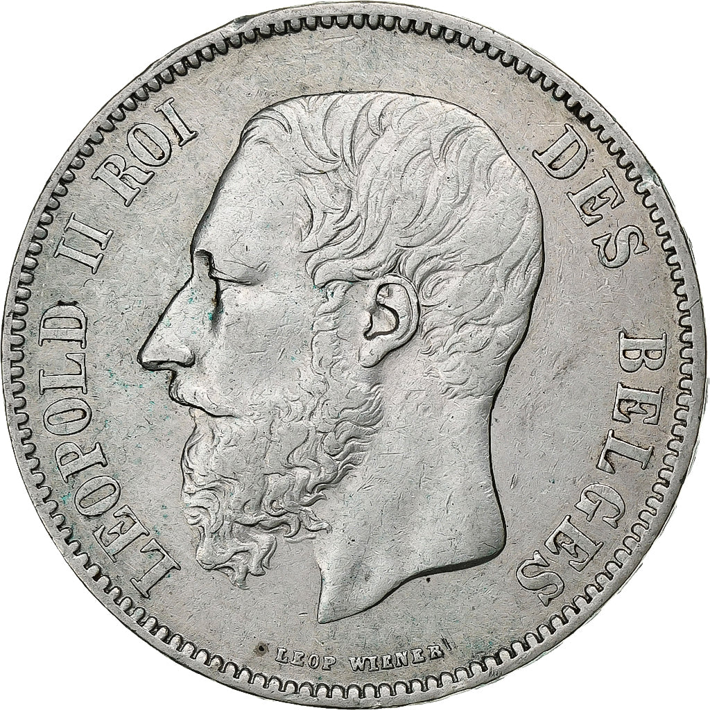 Belgium, Leopold II, 5 Francs, 5 Frank, 1869, Silver, EF(40-45), KM:24
