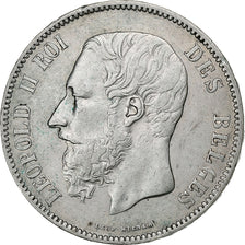 Belgium, Leopold II, 5 Francs, 5 Frank, 1869, Silver, EF(40-45), KM:24