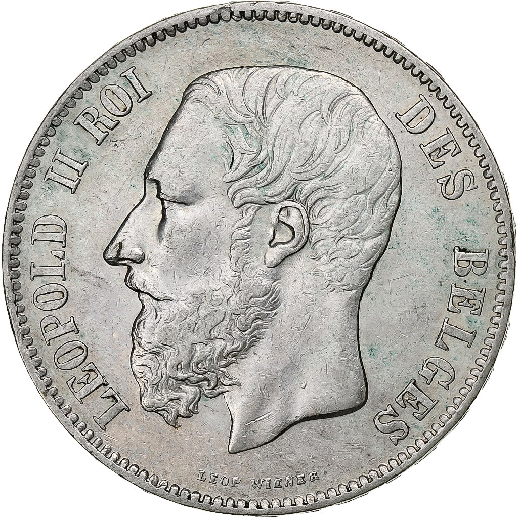 Belgium, Leopold II, 5 Francs, 5 Frank, 1870, Silver, EF(40-45), KM:24