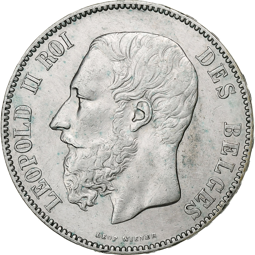 Belgium, Leopold II, 5 Francs, 5 Frank, 1875, Silver, EF(40-45), KM:24