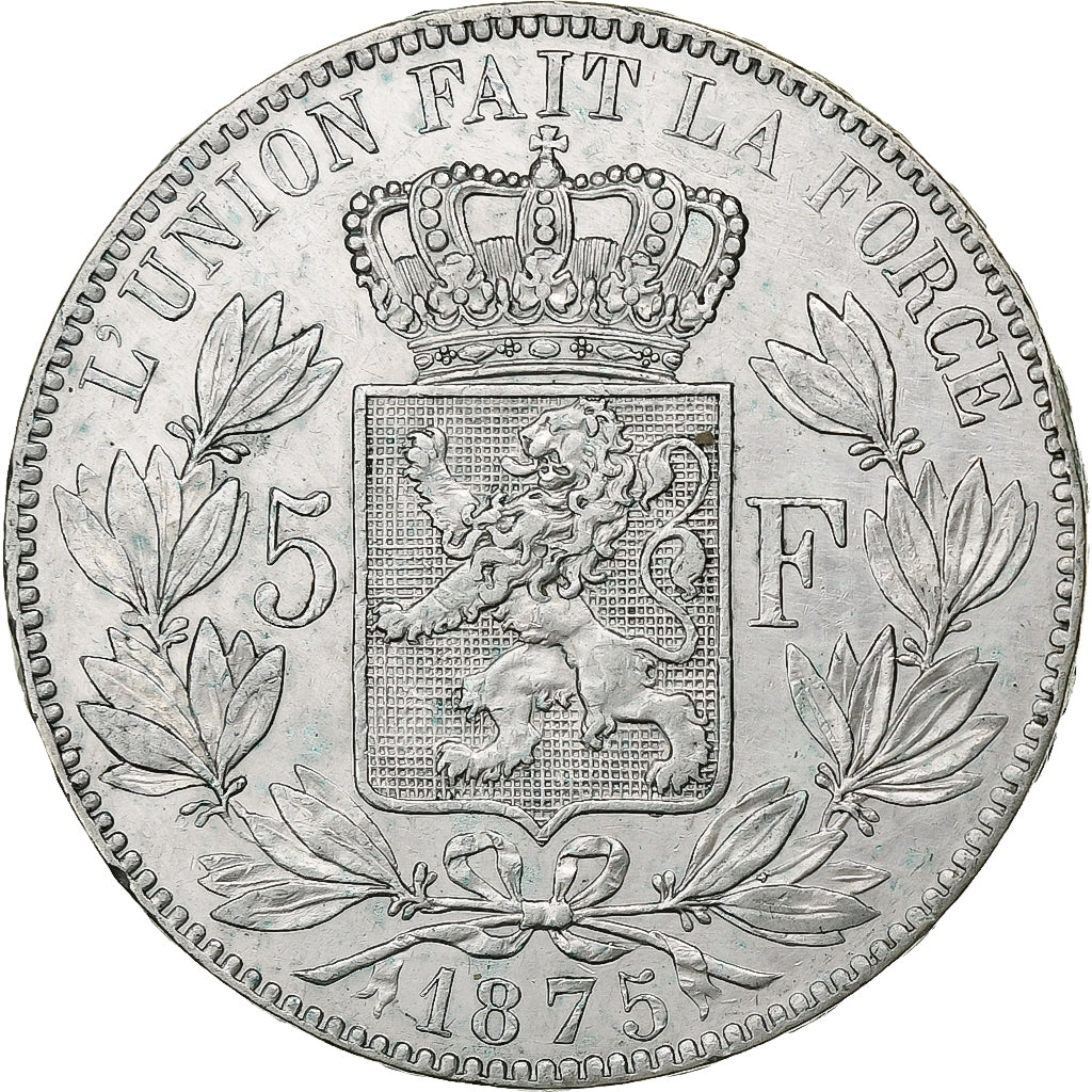 Belgium, Leopold II, 5 Francs, 5 Frank, 1875, Silver, EF(40-45), KM:24