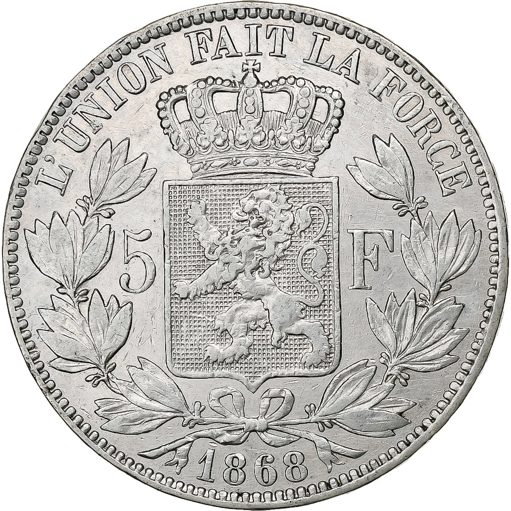 Belgique, Leopold II, 5 Francs, 5 Frank, 1868, Argent, TB+, KM:24