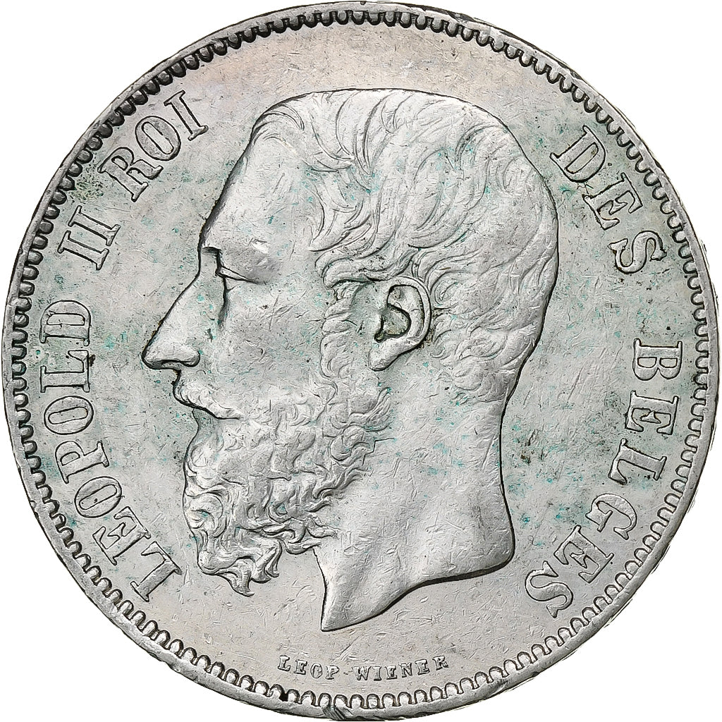 Belgium, Leopold II, 5 Francs, 5 Frank, 1876, Silver, EF(40-45), KM:24