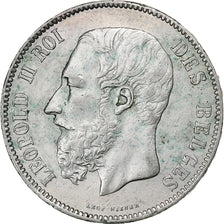 Belgium, Leopold II, 5 Francs, 5 Frank, 1876, Silver, EF(40-45), KM:24