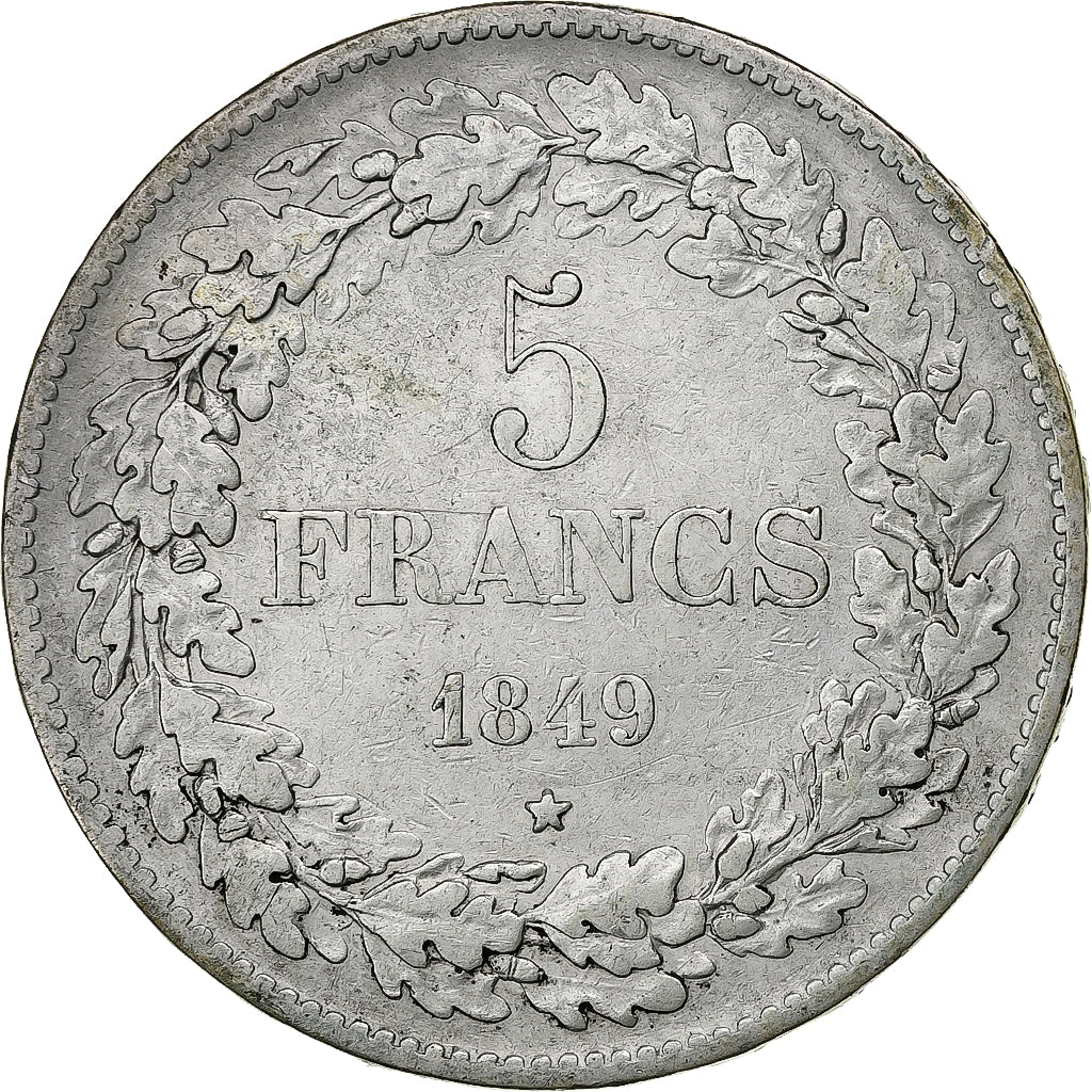 Belgien, Leopold I, 5 Francs, 5 Frank, 1849, Silber, S+, KM:3.2