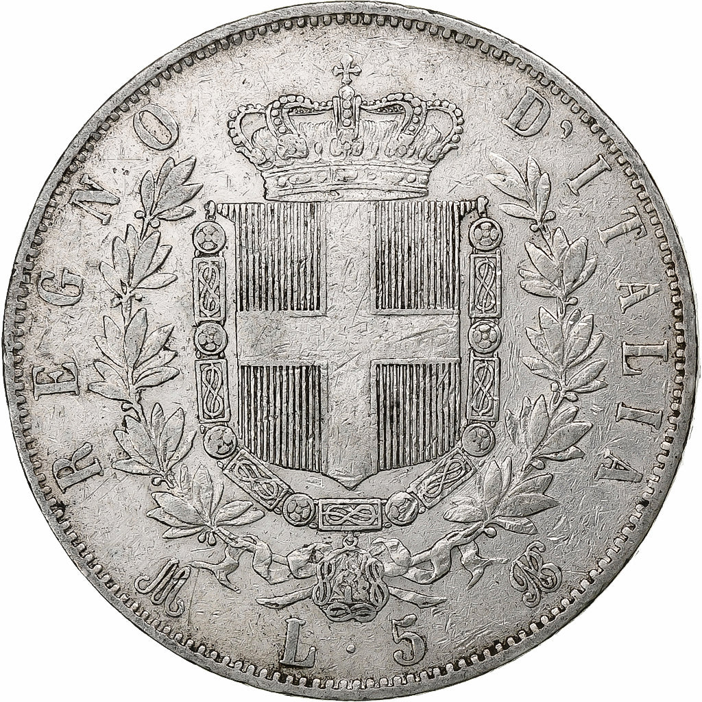 Italy, Vittorio Emanuele II, 5 Lire, 1873, Milan, Silver, VF(20-25), KM:8.3