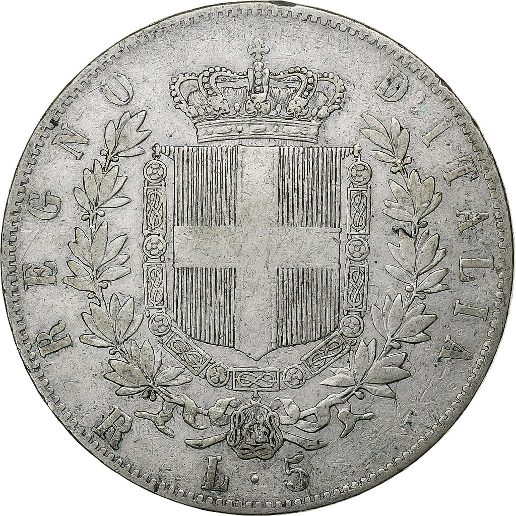 Italien, Vittorio Emanuele II, 5 Lire, 1877, Rome, Silber, S, KM:8.4