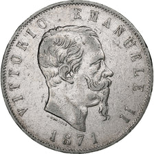 Italien, Vittorio Emanuele II, 5 Lire, 1871, Milan, Silber, S+, KM:8.3