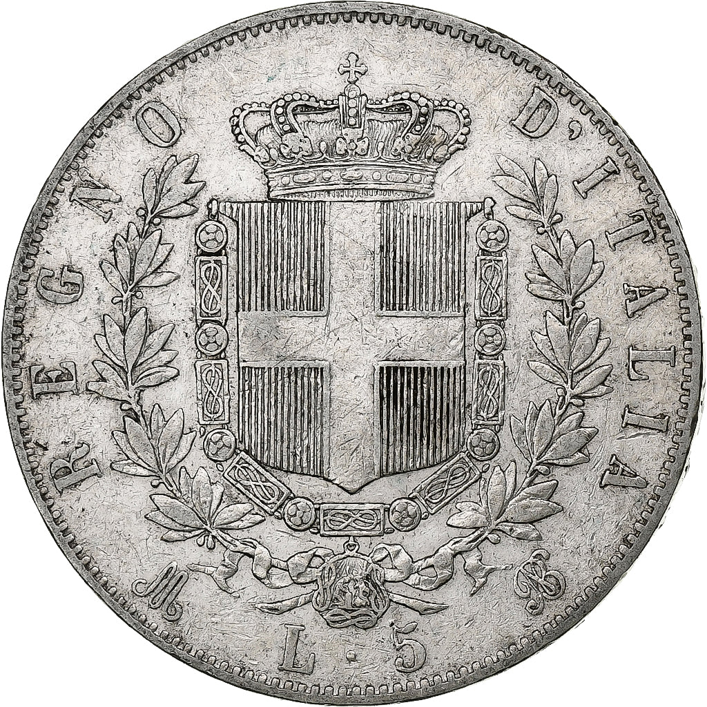Italien, Vittorio Emanuele II, 5 Lire, 1871, Milan, Silber, S+, KM:8.3