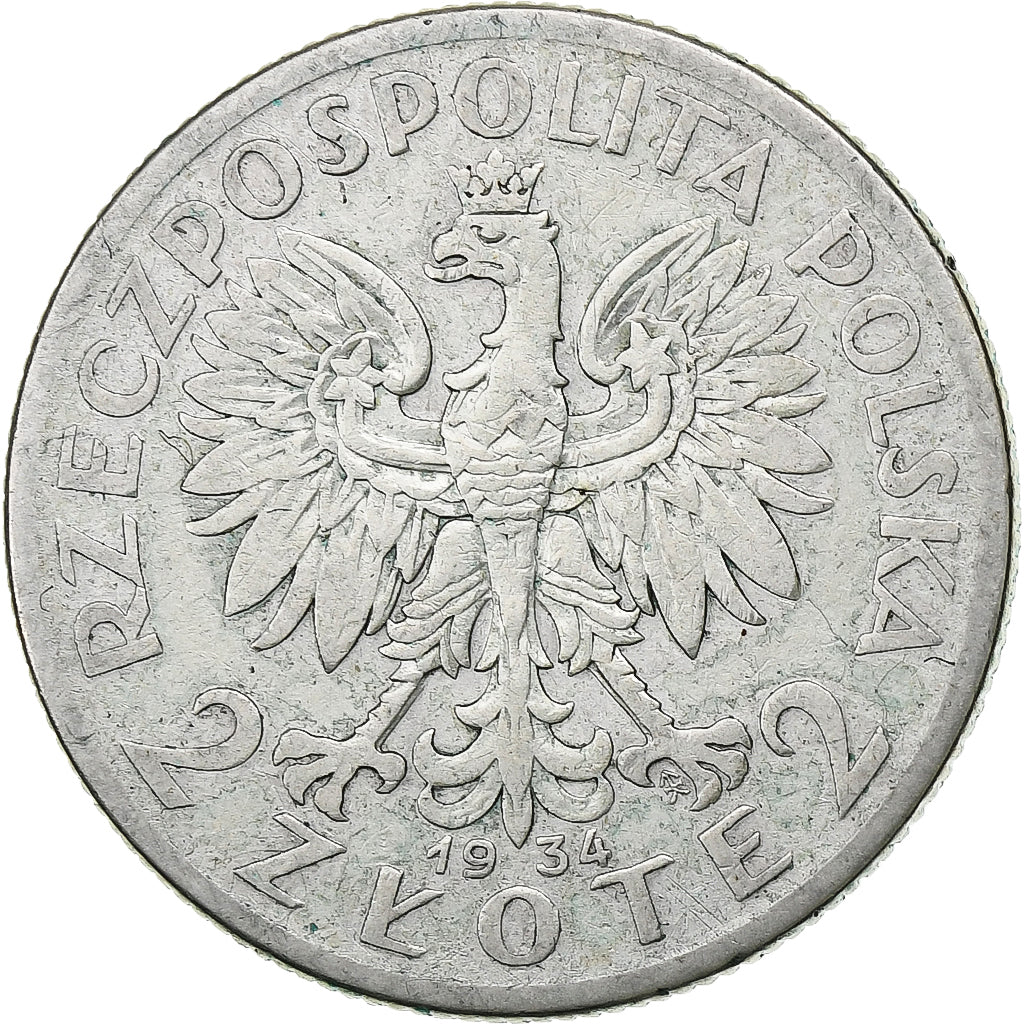 Poland, 2 Zlote, 1934, Warsaw, VF(20-25), Silver, KM:20
