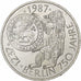 GERMANY - FEDERAL REPUBLIC, 10 Mark, 1987, Hamburg, Silver, AU(55-58), KM:166