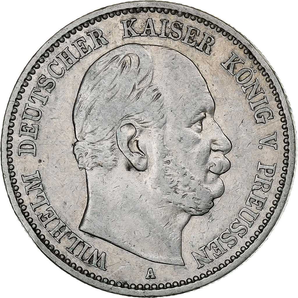 German States, PRUSSIA, Wilhelm I, 2 Mark, 1877, Berlin, Silver, VF(20-25)