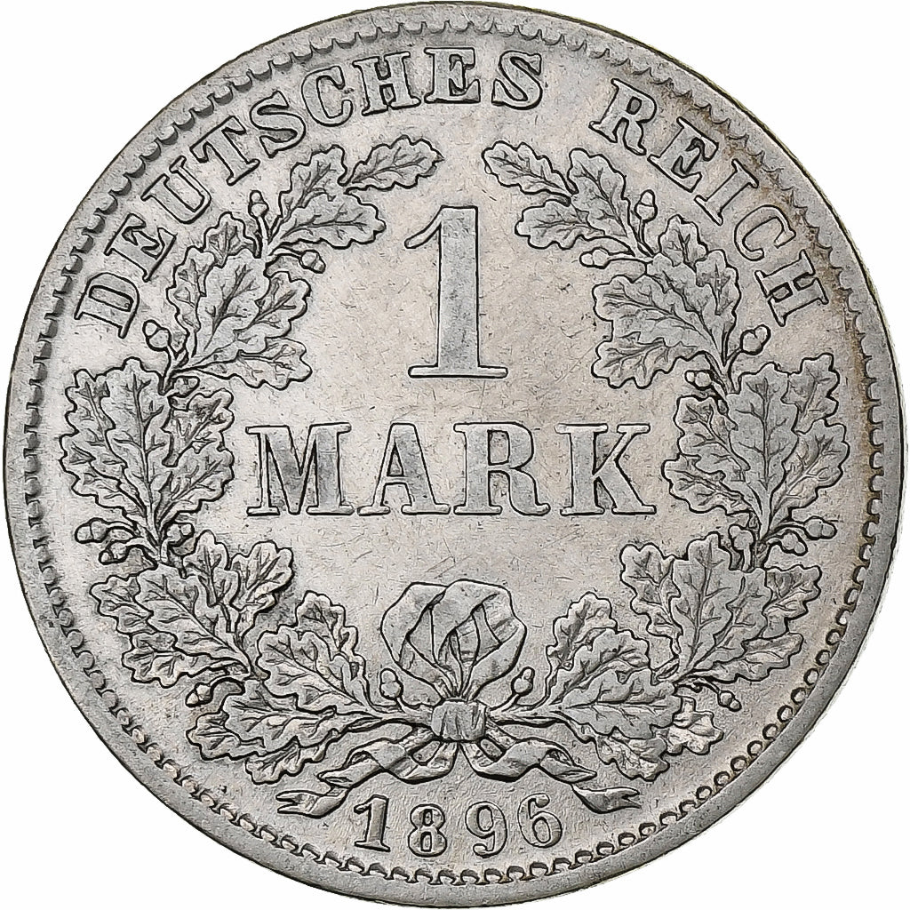 GERMANY - EMPIRE, Wilhelm II, Mark, 1896, Munich, AU(50-53), Silver, KM:14