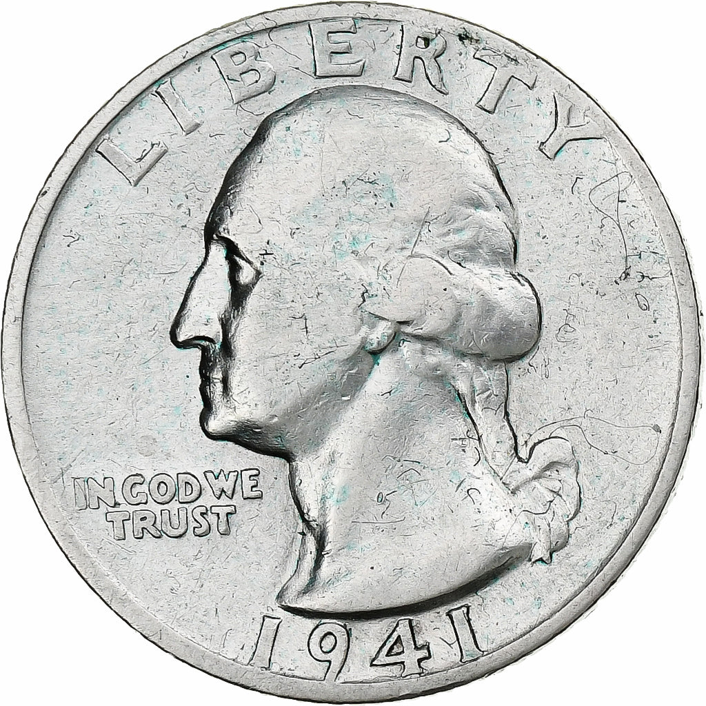 United States, Quarter, Washington Quarter, 1941, San Francisco, Silver